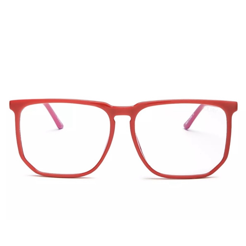 Quay Clear Glasses With Red Rim stranger